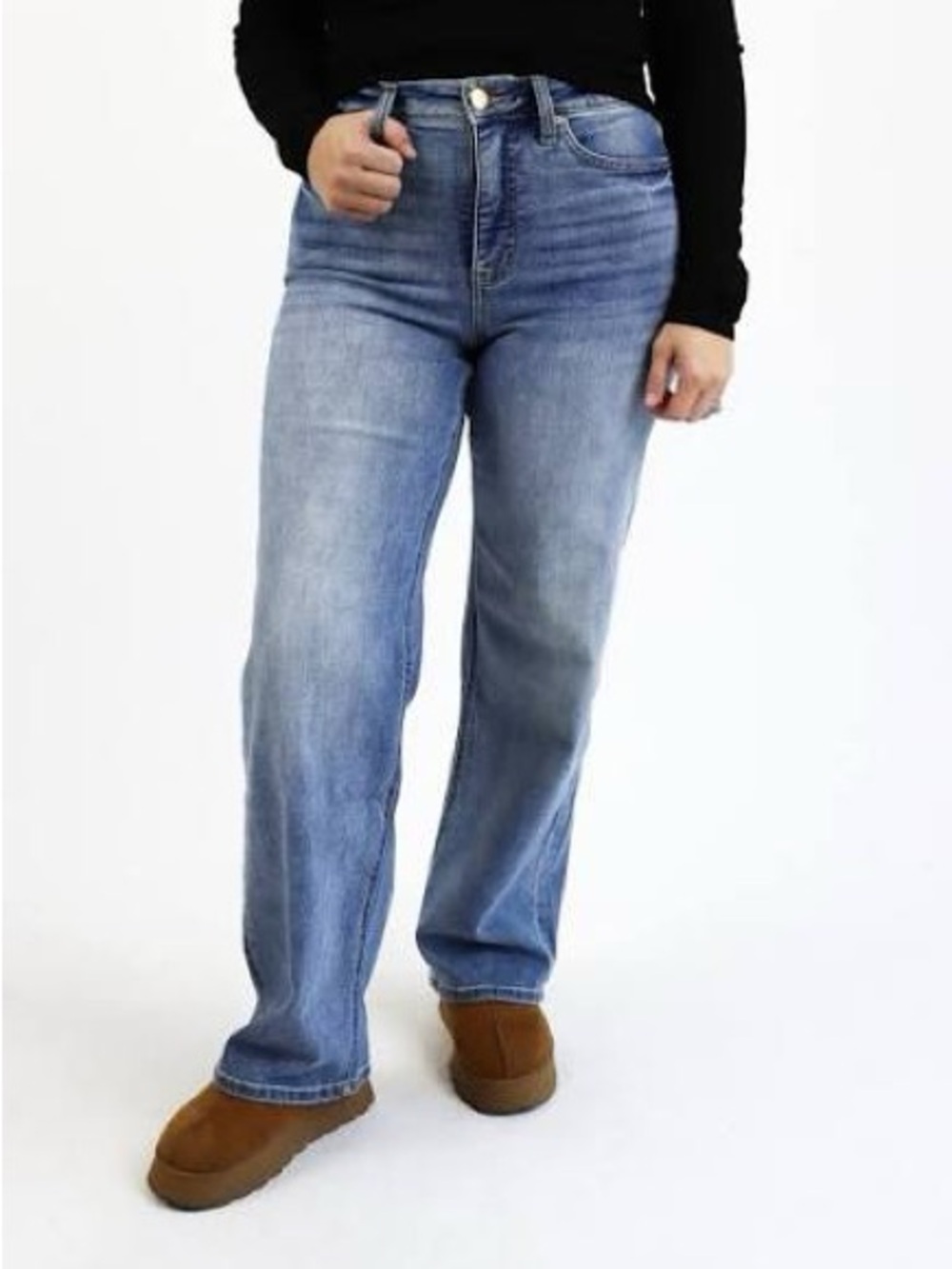 Wide Leg Jeans - Light Blue Wash